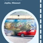 Route 66 Mural Park in Joplin, Missouri celebrates the town’s history with the Mother Road with two murals and the perfect selfie photo op. Found on the south side of Pearl Brothers Hardware Store (now a True Value) at the corner of 7th Street and Main in Joplin Missouri, this tourist attraction opened in 2013 and consists of two tiled murals and a classic car photo op. Visit this Route 66 roadside attraction on your Missouri road trip. #Route66 #Route66RoadTrip