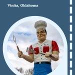 The Route 66 Food Truck Park in Springfield, Missouri once served up eats alongside a giant Chef Muffler Man named Carl. Though the park closed in 2022, this 25-foot fiberglass giant didn’t disappear. Now called Big Al, he’s found a new home in Vinita, Oklahoma, joining other towering roadside icons. Discover the story behind this larger-than-life Route 66 attraction and where to find him today. #Route66 #Route66RoadTrip #RoadsideAttractions