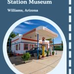 Traveling Route 66? Don’t miss Pete’s Route 66 Gas Station Museum in Williams, Arizona! This charming 1949 service station, restored to its former glory, brings back the nostalgia of classic gas stations, complete with glass-topped Mobil and Shell pumps and a vintage 1950 Ford under the canopy. Step inside to find a collection of memorabilia and signs that capture the spirit of Route 66’s golden era. Perfect for road trippers and Grand Canyon visitors alike! #Route66 #RoadTrip #Route66RoadTrip