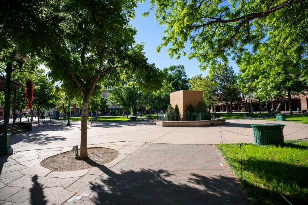 Santa Fe Plaza in Santa Fe, New Mexico