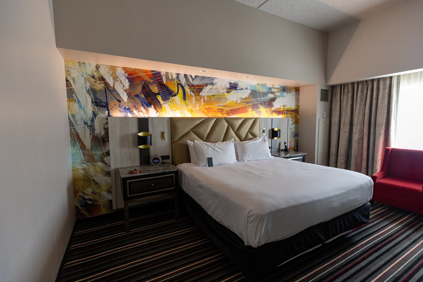 Hard Rock Tower Standard King Room at Hard Rock Hotel and Casino Tulsa in Catoosa, Oklahoma
